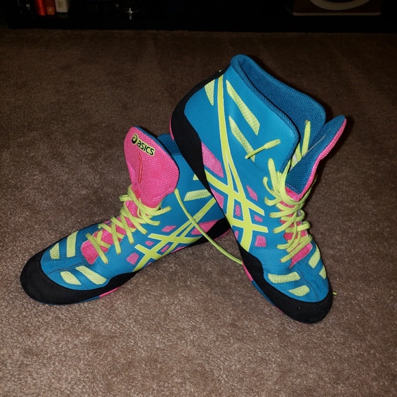 colorful wrestling shoes